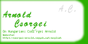 arnold csorgei business card